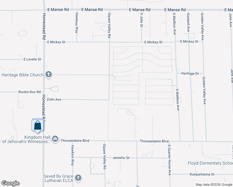 map of restaurants, bars, coffee shops, grocery stores, and more near 3543 Malheur Avenue in Pahrump