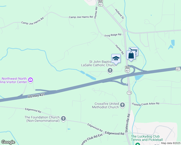 map of restaurants, bars, coffee shops, grocery stores, and more near 200 C C Wright School Road in North Wilkesboro