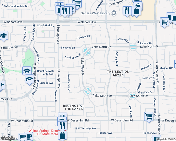 map of restaurants, bars, coffee shops, grocery stores, and more near 9821 Cactus View Avenue in Las Vegas