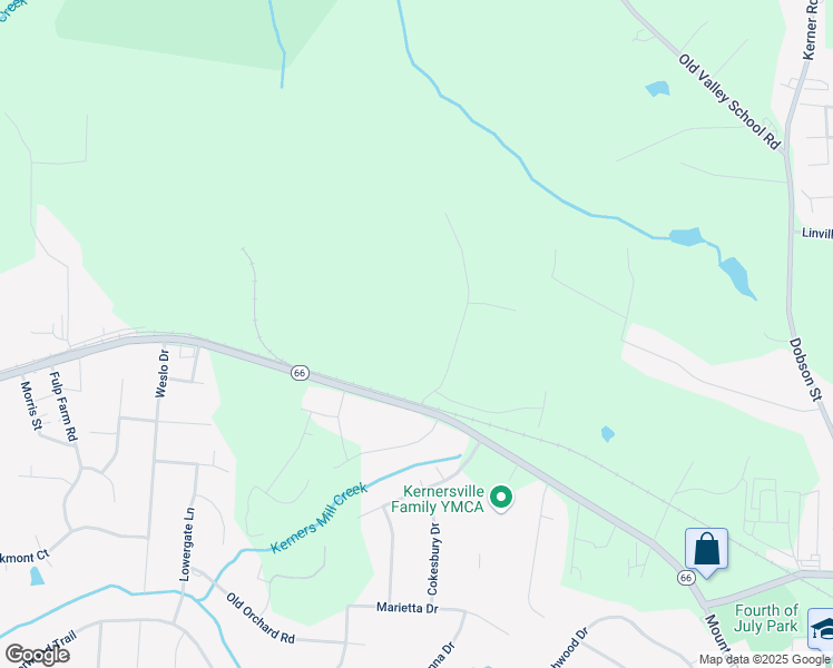 map of restaurants, bars, coffee shops, grocery stores, and more near 1140 West Mountain Street in Kernersville