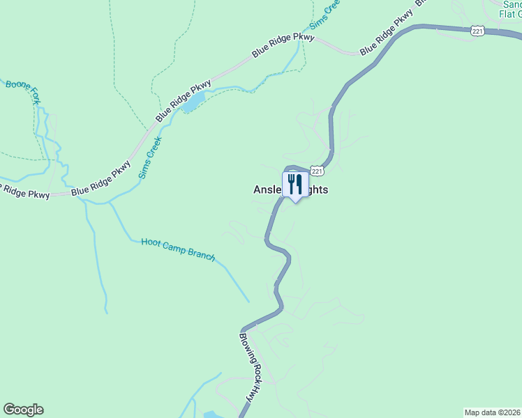 map of restaurants, bars, coffee shops, grocery stores, and more near Blowing Rock Hwy in Blowing Rock