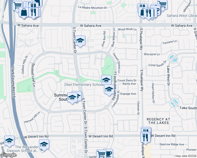 map of restaurants, bars, coffee shops, grocery stores, and more near 2900 Juniperwood Court in Las Vegas