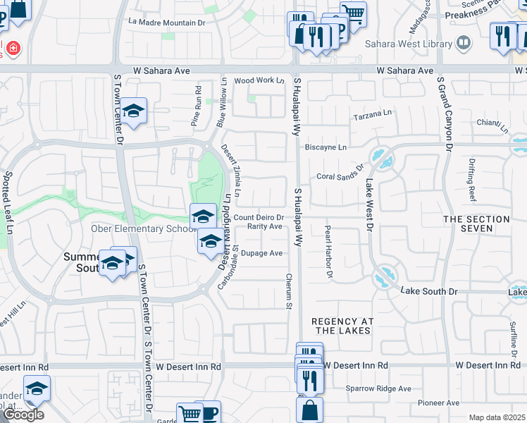 map of restaurants, bars, coffee shops, grocery stores, and more near 10279 Whispy Willow Way in Las Vegas
