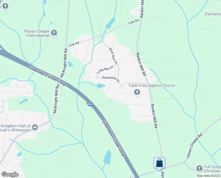 map of restaurants, bars, coffee shops, grocery stores, and more near 1822 Stonecrest Street in Greensboro