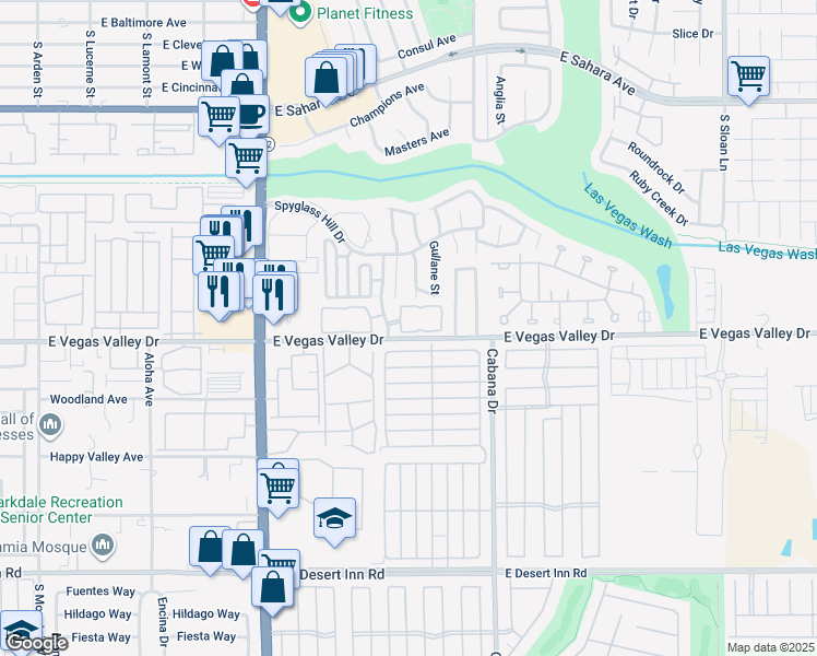 map of restaurants, bars, coffee shops, grocery stores, and more near 2970 Juniper Hills Boulevard in Las Vegas