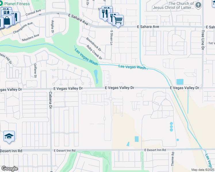 map of restaurants, bars, coffee shops, grocery stores, and more near 5783 Typecast Road in Las Vegas