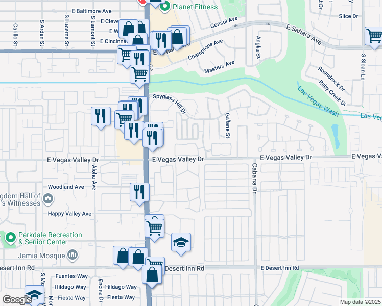 map of restaurants, bars, coffee shops, grocery stores, and more near 2983 Juniper Hills Boulevard in Las Vegas