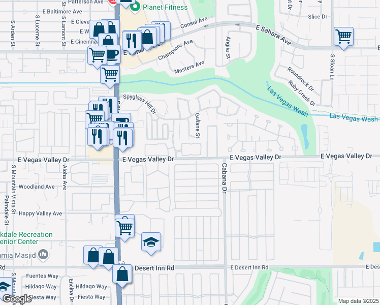 map of restaurants, bars, coffee shops, grocery stores, and more near 2981 Juniper Hills Boulevard in Las Vegas