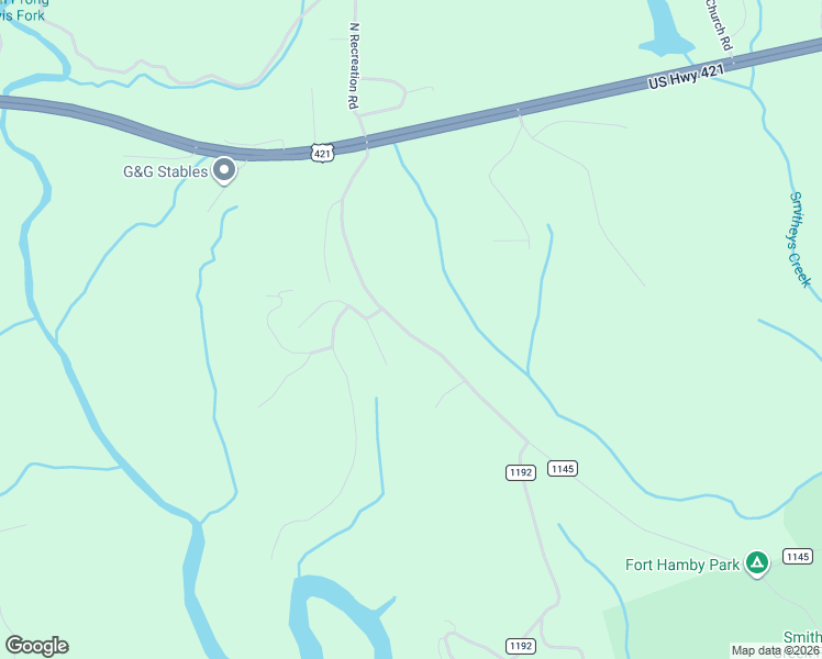 map of restaurants, bars, coffee shops, grocery stores, and more near 247 Recreation Road in Wilkesboro