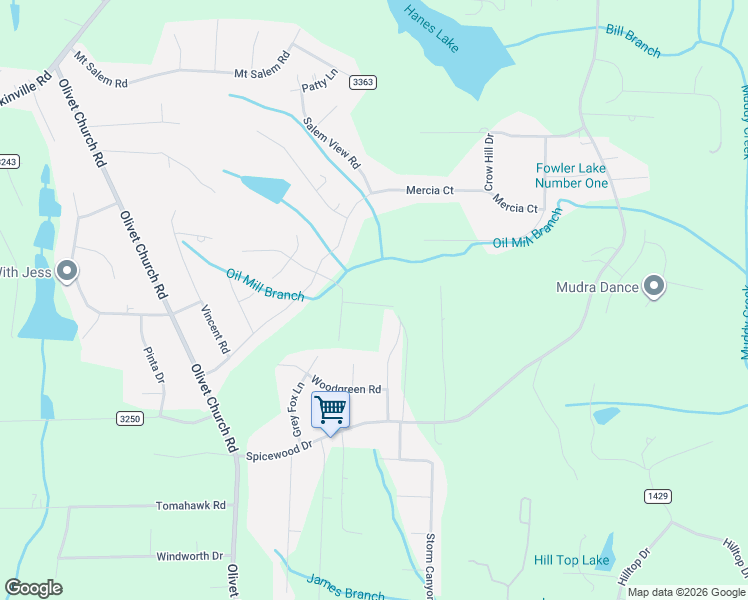map of restaurants, bars, coffee shops, grocery stores, and more near 2370 Colerain Creek Drive in Winston-Salem