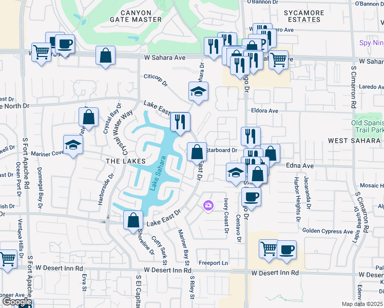 map of restaurants, bars, coffee shops, grocery stores, and more near 8716 Foggy Bay in Las Vegas