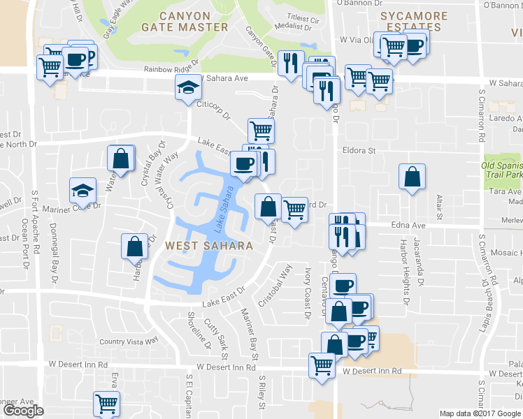 map of restaurants, bars, coffee shops, grocery stores, and more near 8716 Foggy Bay in Las Vegas