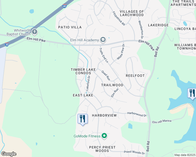 map of restaurants, bars, coffee shops, grocery stores, and more near in Nashville