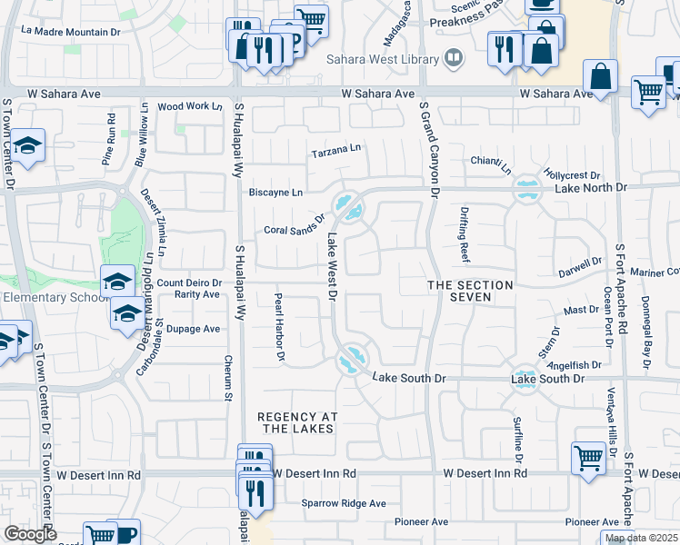 map of restaurants, bars, coffee shops, grocery stores, and more near 2933 Morning Dew Street in Las Vegas