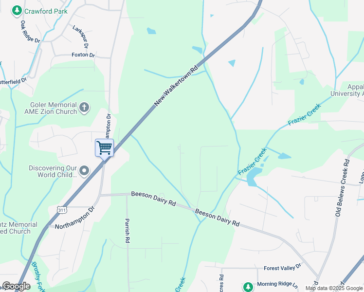 map of restaurants, bars, coffee shops, grocery stores, and more near 3791 Barnwell Drive in Winston-Salem