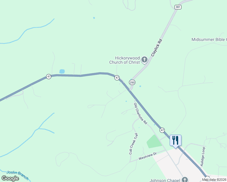 map of restaurants, bars, coffee shops, grocery stores, and more near 2715 Tennessee 47 in White Bluff