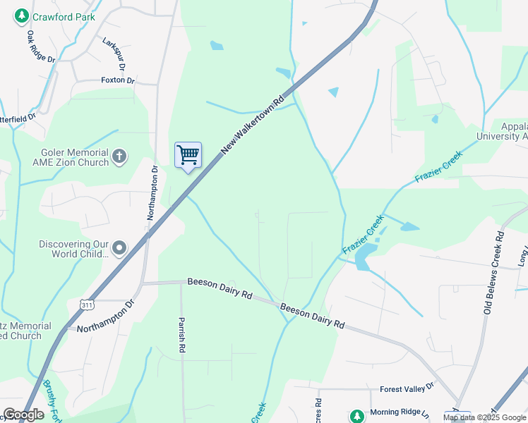 map of restaurants, bars, coffee shops, grocery stores, and more near 3791 Barnwell Drive in Winston-Salem