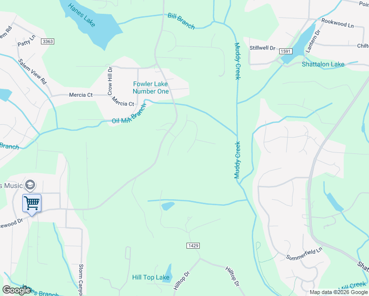 map of restaurants, bars, coffee shops, grocery stores, and more near 2576 Leighswood Drive in Winston-Salem