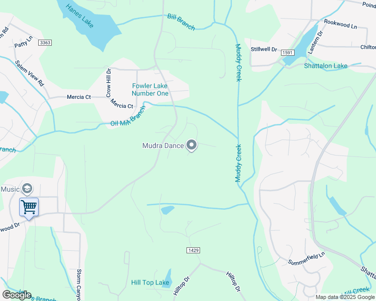 map of restaurants, bars, coffee shops, grocery stores, and more near 2570 Leighswood Drive in Winston-Salem
