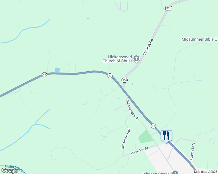 map of restaurants, bars, coffee shops, grocery stores, and more near 2715 Tennessee 47 in White Bluff