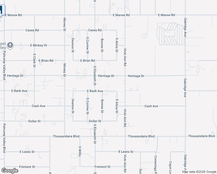 map of restaurants, bars, coffee shops, grocery stores, and more near 1860 Bank Avenue in Pahrump