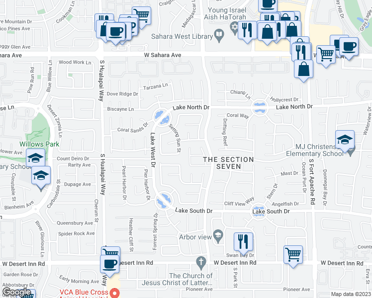 map of restaurants, bars, coffee shops, grocery stores, and more near 2929 Bridge Creek Street in Las Vegas