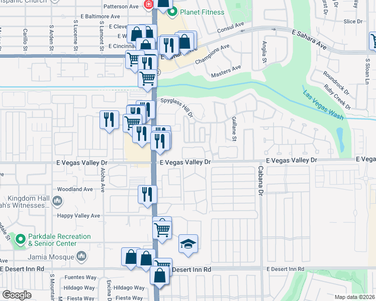 map of restaurants, bars, coffee shops, grocery stores, and more near 2969 Juniper Hills Boulevard in Las Vegas