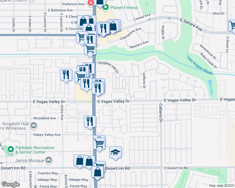map of restaurants, bars, coffee shops, grocery stores, and more near 2965 Juniper Hills Boulevard in Las Vegas