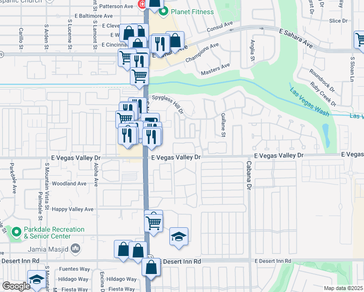 map of restaurants, bars, coffee shops, grocery stores, and more near 2967 Juniper Hills Boulevard in Las Vegas
