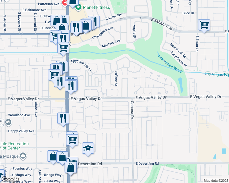 map of restaurants, bars, coffee shops, grocery stores, and more near 2972 Juniper Hills Boulevard in Las Vegas