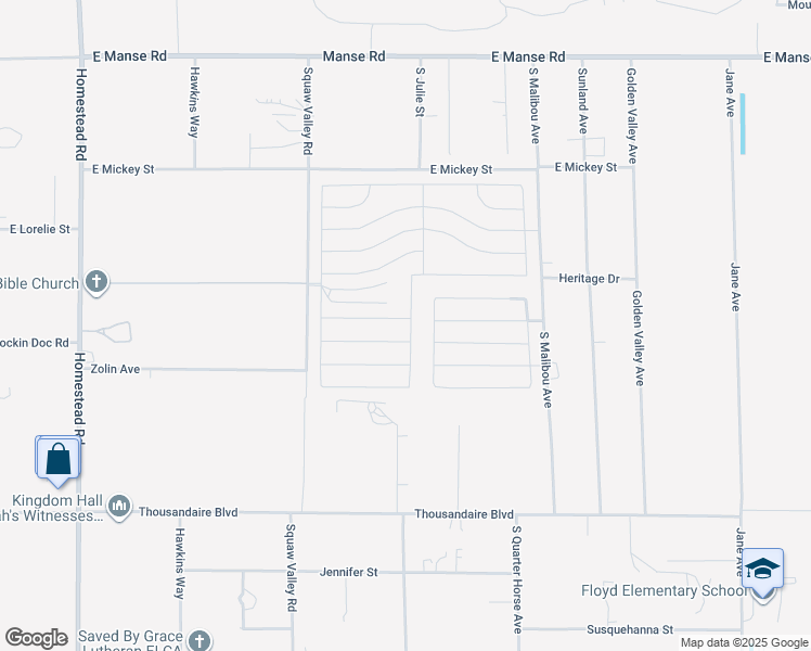 map of restaurants, bars, coffee shops, grocery stores, and more near 3645 East Moffat Avenue in Pahrump