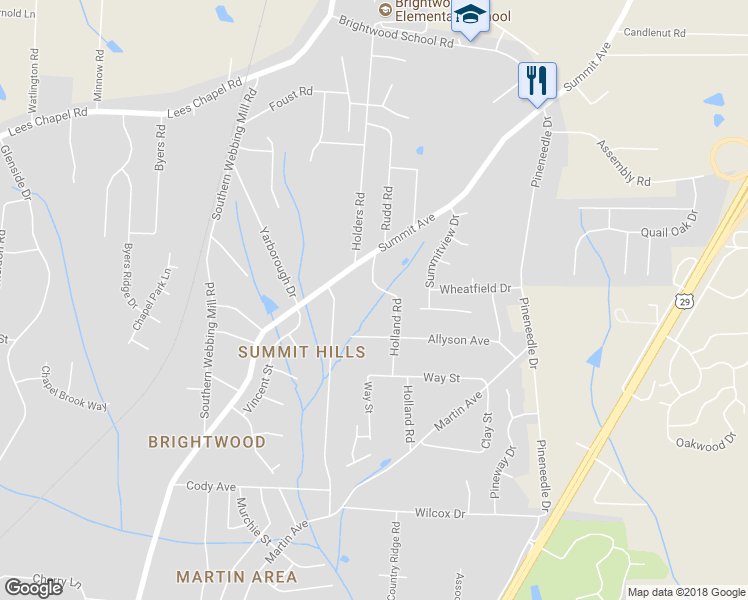 map of restaurants, bars, coffee shops, grocery stores, and more near 4515 Holland Road in Greensboro