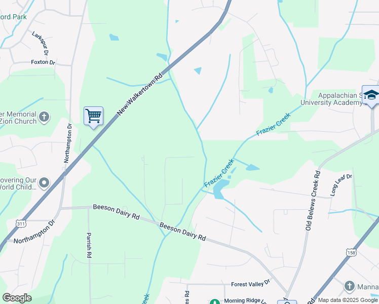map of restaurants, bars, coffee shops, grocery stores, and more near 3831 Clara Lane in Winston-Salem