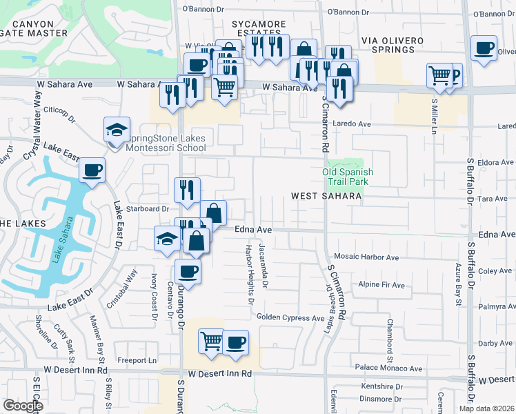 map of restaurants, bars, coffee shops, grocery stores, and more near 2841 Anteres Street in Las Vegas