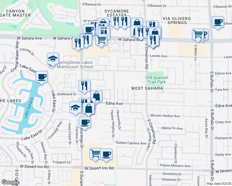 map of restaurants, bars, coffee shops, grocery stores, and more near 2841 Anteres Street in Las Vegas