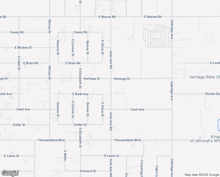 map of restaurants, bars, coffee shops, grocery stores, and more near 5580 Vicki Ann Road in Pahrump