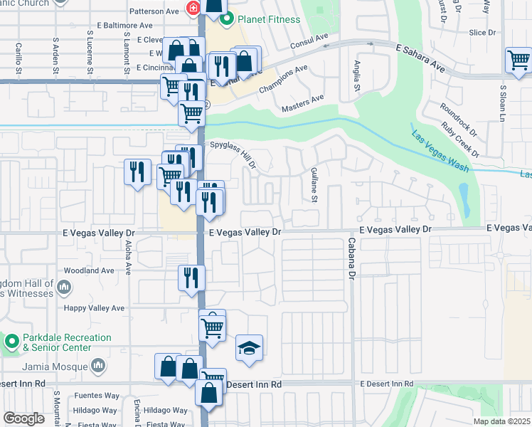 map of restaurants, bars, coffee shops, grocery stores, and more near 2965 Juniper Hills Boulevard in Las Vegas