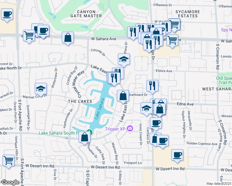 map of restaurants, bars, coffee shops, grocery stores, and more near 8716 Foggy Bay in Las Vegas