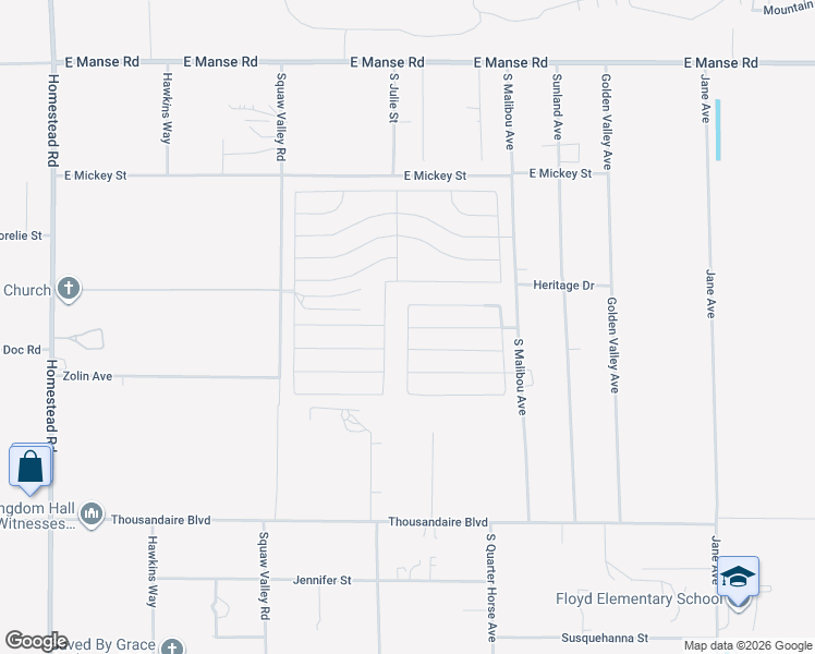 map of restaurants, bars, coffee shops, grocery stores, and more near 5576 South Gilliam Street in Pahrump