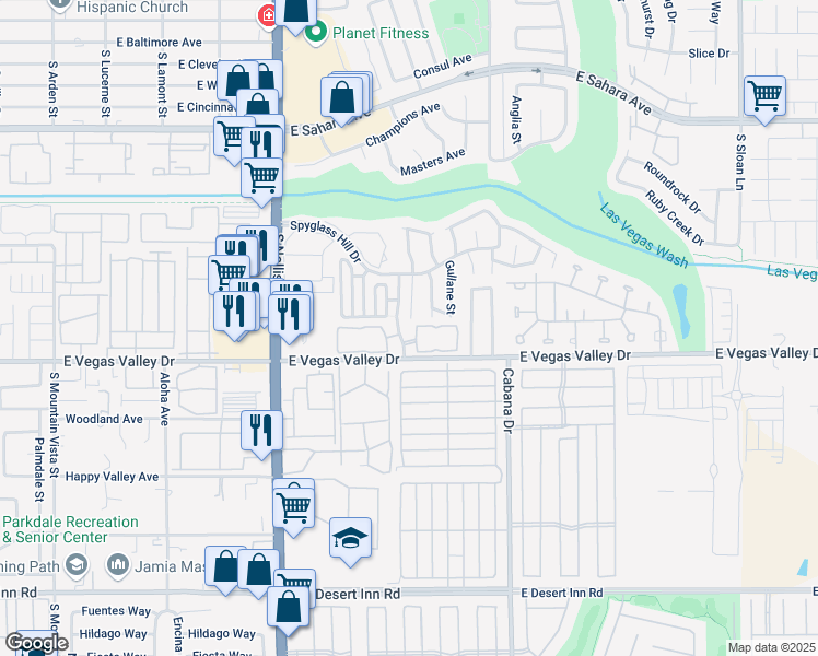 map of restaurants, bars, coffee shops, grocery stores, and more near 2962 Juniper Hills Boulevard in Las Vegas