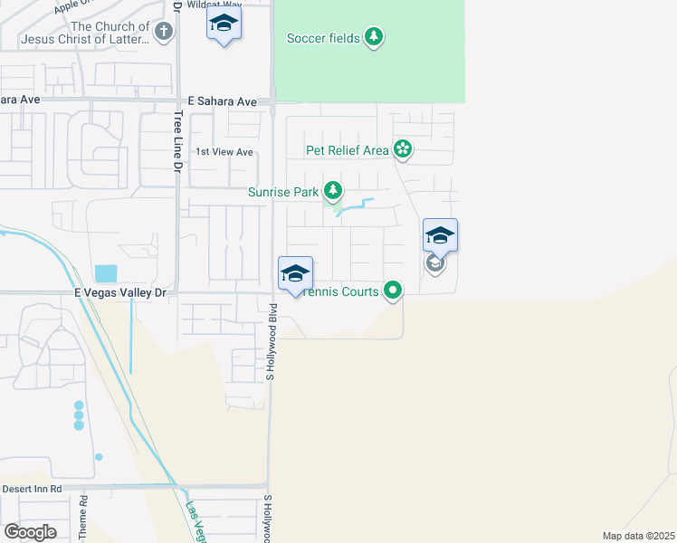 map of restaurants, bars, coffee shops, grocery stores, and more near 2850 Murray Hills Lane in Las Vegas