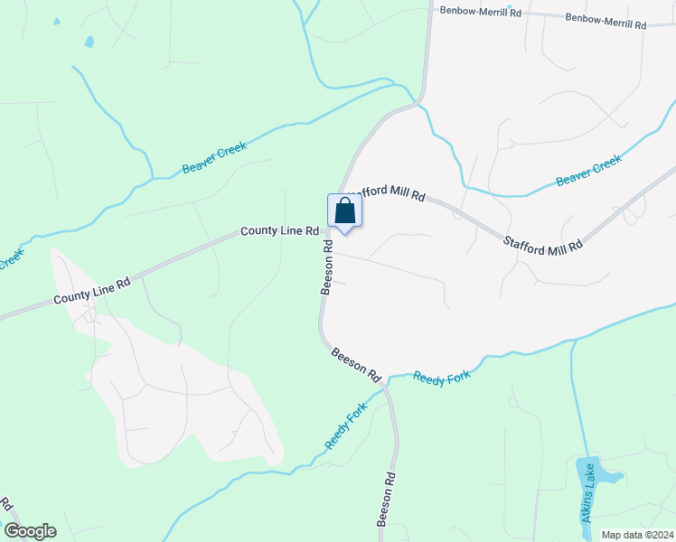 map of restaurants, bars, coffee shops, grocery stores, and more near 1994 Beeson Road in Kernersville
