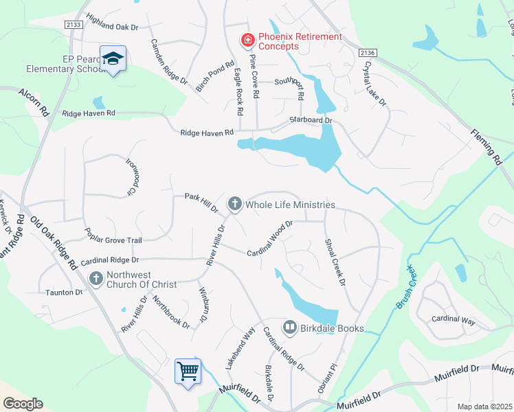 map of restaurants, bars, coffee shops, grocery stores, and more near 3602 Riverwood Court in Greensboro