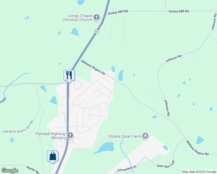 map of restaurants, bars, coffee shops, grocery stores, and more near 127 Pillow Lane in Burlington