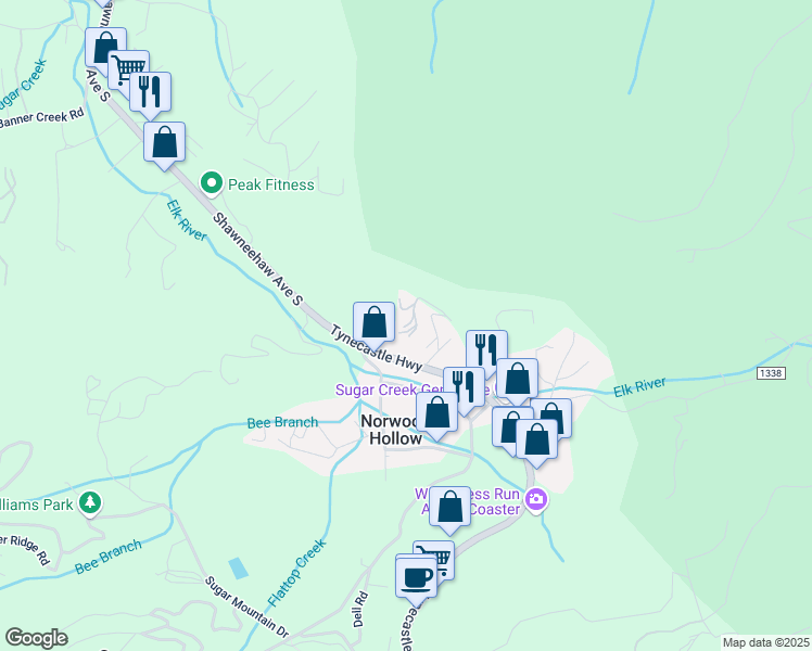 map of restaurants, bars, coffee shops, grocery stores, and more near 49 Laurel Court in Banner Elk