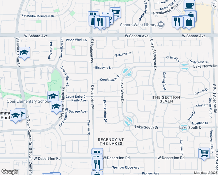 map of restaurants, bars, coffee shops, grocery stores, and more near 2909 Ivory Reef Court in Las Vegas