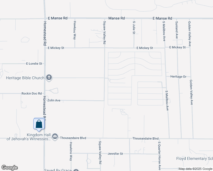 map of restaurants, bars, coffee shops, grocery stores, and more near 5562 South Chippewa Street in Pahrump