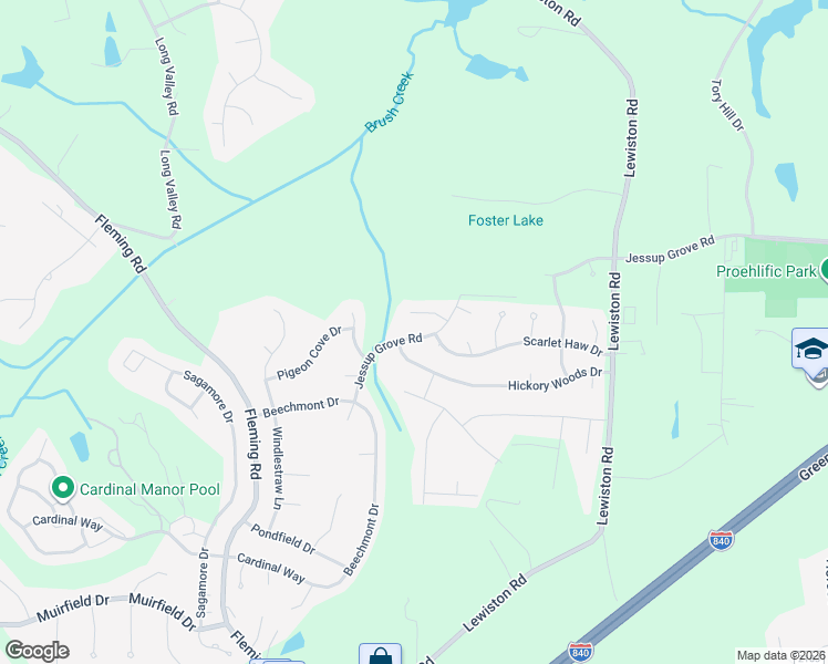 map of restaurants, bars, coffee shops, grocery stores, and more near 4906 Jessup Grove Road in Greensboro