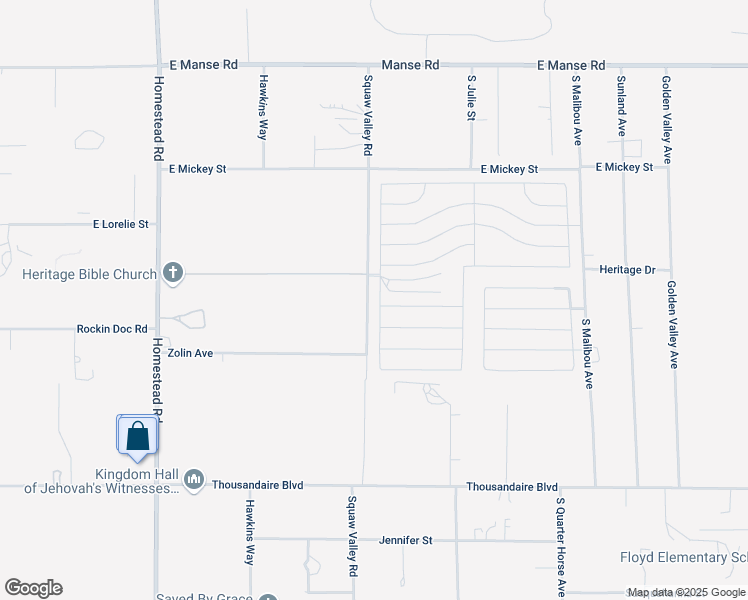 map of restaurants, bars, coffee shops, grocery stores, and more near 5574 South Chippewa Street in Pahrump