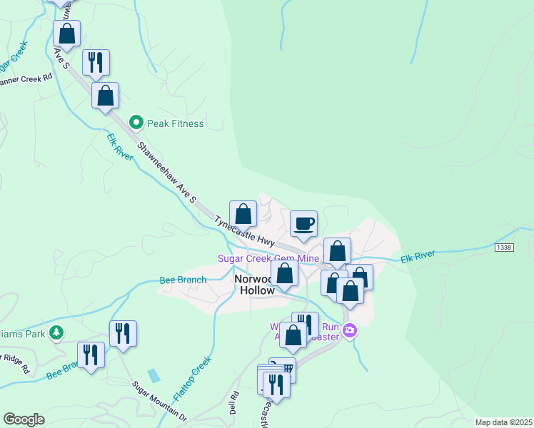 map of restaurants, bars, coffee shops, grocery stores, and more near 49 Laurel Court in Banner Elk